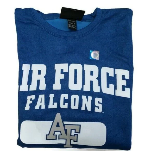 HOLLOWAY Mens L Air Force Falcons Artillery Crew Poly Pullover Sweatshirt Blue - Picture 5 of 5